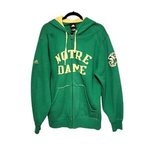 Adidas Notre Dame Hoodie Sweatshirt Jacket Retro Look  Patch Lettering Medium